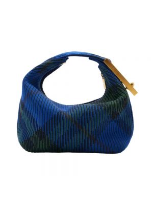 Bolsa de hombro de tejido jacquard Burberry azul