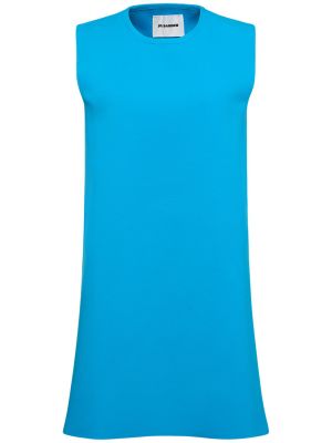 Mini vestido sin mangas de punto Jil Sander azul