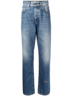 Straight leg jeans con cristalli Advisory Board Crystals blu