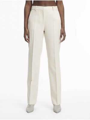 Pantalones rectos slim fit Calvin Klein blanco