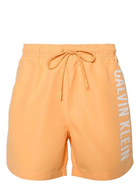 Kratke hlače s printom Calvin Klein narančasta