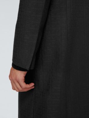 Płaszcz bawełniany żakardowy Givenchy czarny