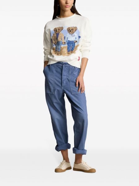 Siuvinėtas raštuotas medvilninis polo marškinėliai Polo Ralph Lauren