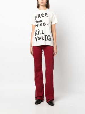T-shirt aus baumwoll mit print R13 weiß