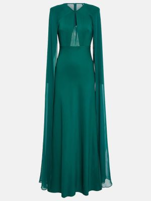 Šifonové dlouhé šaty Roland Mouret zelené