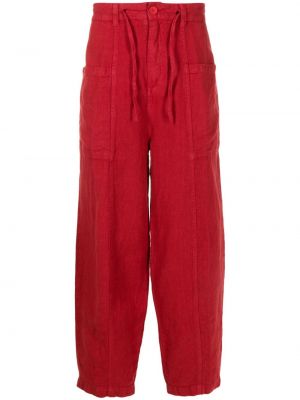 Λινό παντελόνι με ίσιο πόδι Osklen κόκκινο