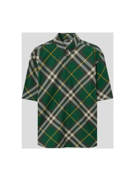 Koszula z krótkim rękawem Burberry zielona