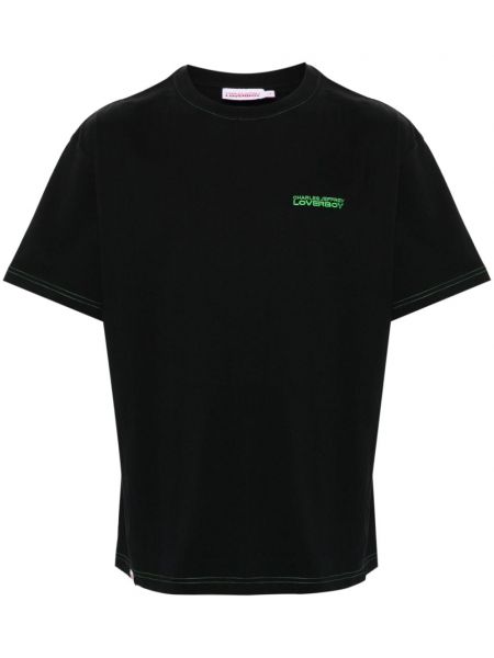 Βαμβακερή μπλούζα με κέντημα Charles Jeffrey Loverboy μαύρο