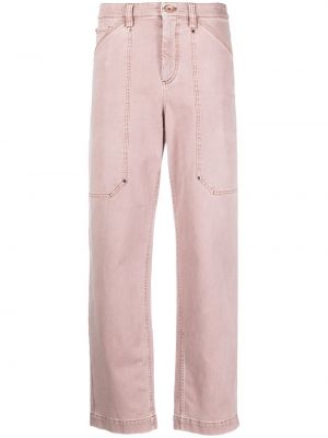 Pantalon droit taille haute Brunello Cucinelli rose