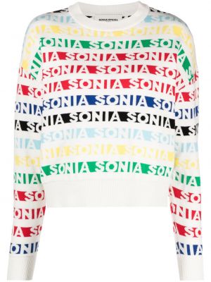 Памучен пуловер Sonia Rykiel бяло