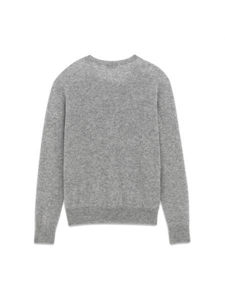Jersey de seda de cachemir de tela jersey Saint Laurent gris