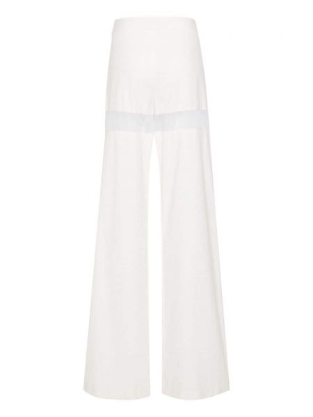Průsvitné pruhované kalhoty relaxed fit Genny bílé