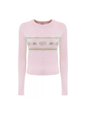 Sweter wełniany Chiara Ferragni Collection różowy