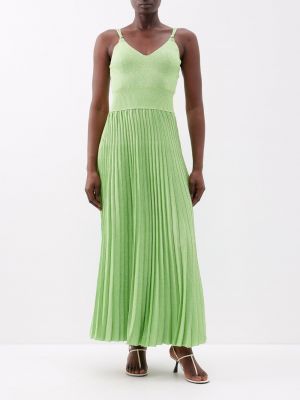 Плиссированное платье Proenza Schouler зеленое