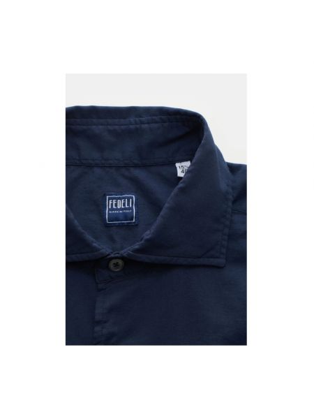 Hemd aus baumwoll Fedeli blau