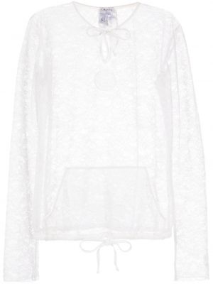 Прозрачна блуза с дантела Chanel Pre-owned бяло