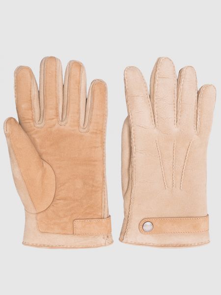 Замшеві рукавички з хутром Brunello Cucinelli бежеві
