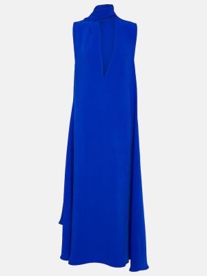 Midi šaty s výstřihem do v Ferragamo modré