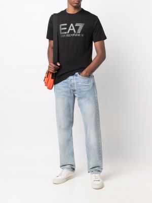 Camiseta con estampado Ea7 Emporio Armani negro