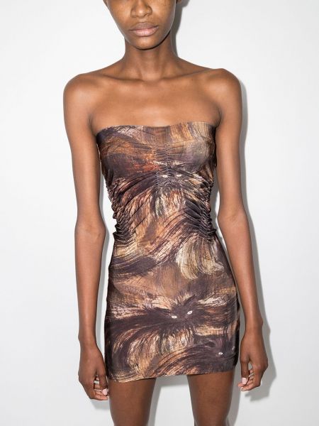 Mini vestido con estampado Knwls marrón