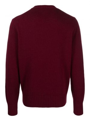 Sweter wełniany z okrągłym dekoltem Doppiaa czerwony