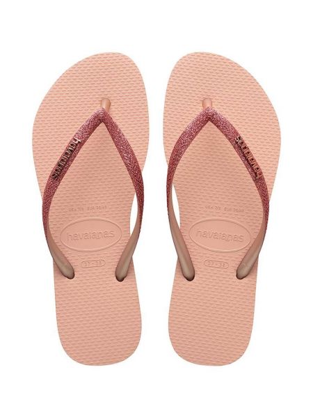 Sandale cu toc slim fit cu toc plat Havaianas roz