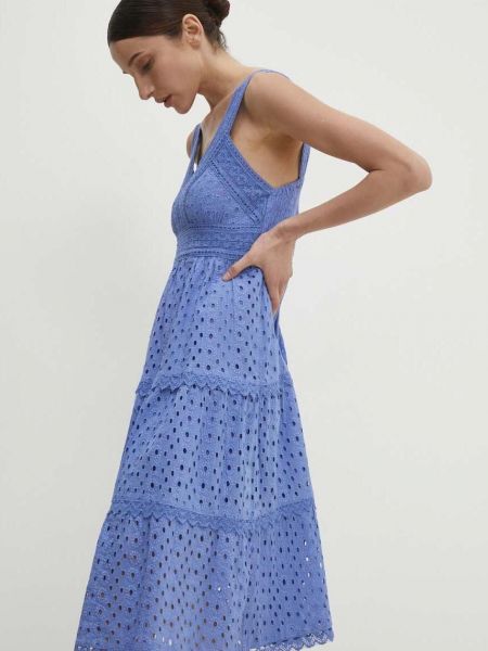 Sukienka mini bawełniana Answear Lab niebieska