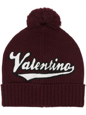 Tikitud müts Valentino Garavani punane