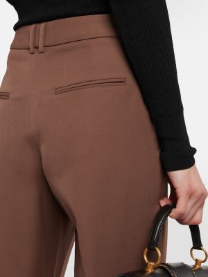 Vlněné rovné kalhoty Balmain hnědé