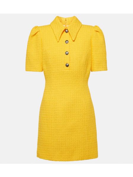 Твидовое платье мини Alessandra Rich желтое