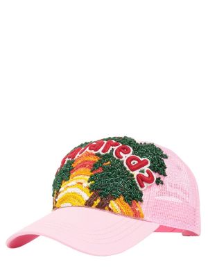 Atogrąžų kepurė su snapeliu Dsquared2 rožinė