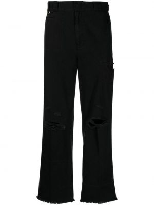 Straight fit džíny s oděrkami Undercover černé