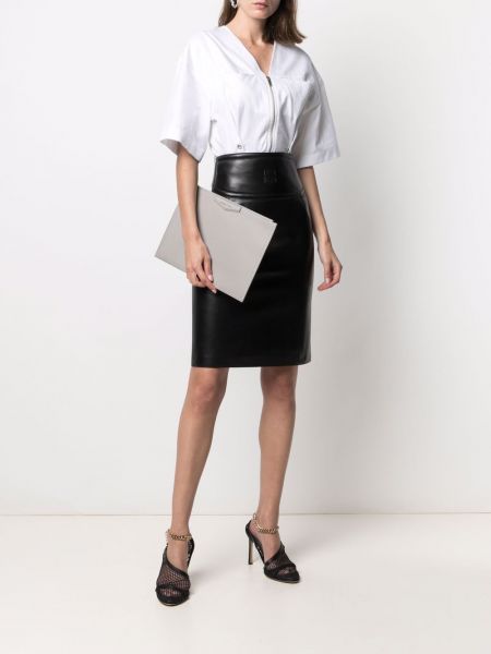 Falda de tubo ajustada de cintura alta Givenchy negro