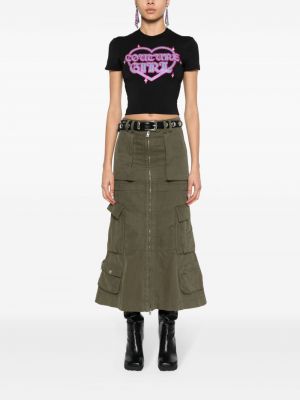 T-shirt mit print mit kristallen Versace Jeans Couture schwarz
