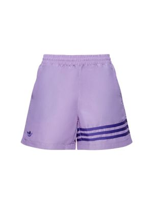 Pruhované šortky Adidas Originals fialová
