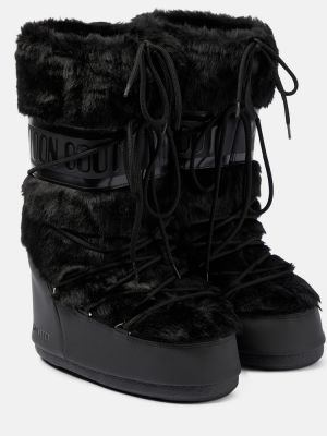 Cizme de zăpadă cu blană Moon Boot negru