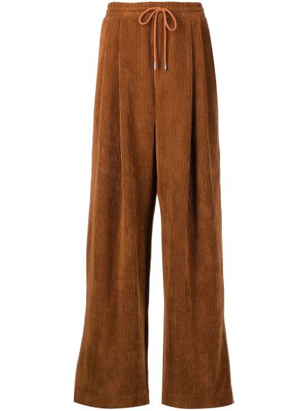 Spodnie prążkowane Eckhaus Latta, brązowy
