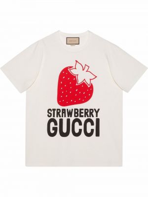 Хлопковая футболка Gucci, белый