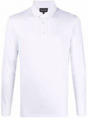 Поло тениска с принт Emporio Armani бяло