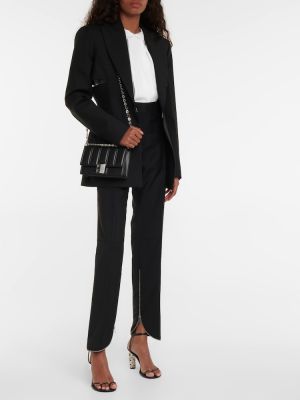 Вълнени прав панталон с висока талия slim Givenchy черно