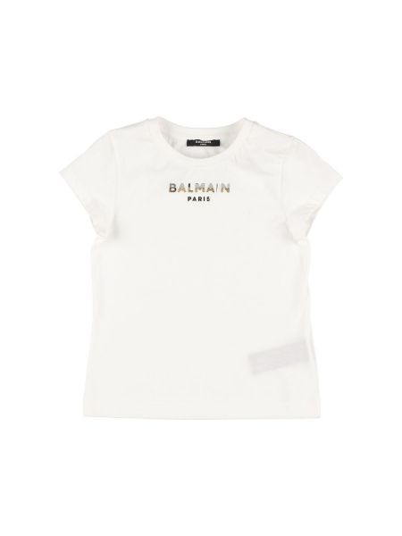 Trøje bomuld t-shirt for piger Balmain hvid