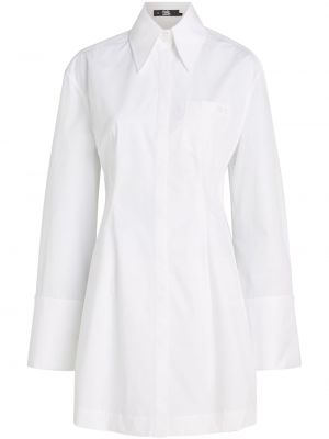 Рокля тип риза с кехлибар Karl Lagerfeld бяло