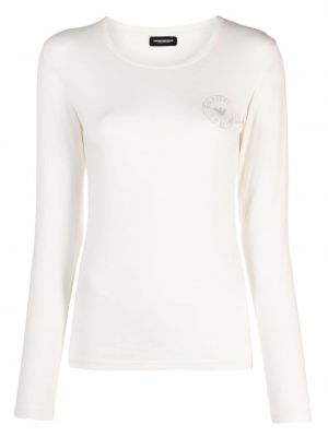T-shirt con cristalli Emporio Armani bianco