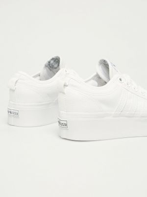 Trampki na platformie Adidas Originals białe