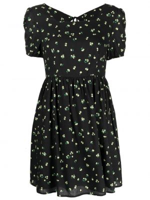 Trykt floral dress B+ab svart