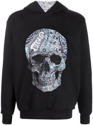 Džemperis su gobtuvu su paisley raštu Philipp Plein juoda