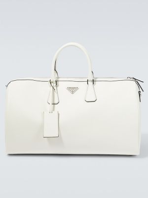 Δερμάτινη τσάντα ταξιδιού Prada λευκό