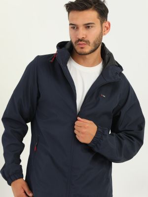 Ūdensizturīga jaka ar kapuci ar kabatām D1fference zils