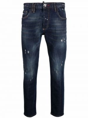 Nødlidende stretch jeans Philipp Plein blå