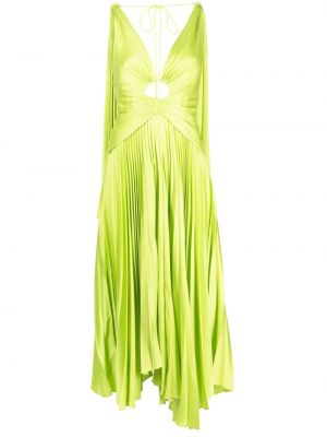 Plisované asymetrické večerní šaty Acler zelené